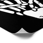 Skeleton Hand Peace Sign Bone Poster (Hoek)