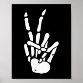 Skeleton Hand Peace Sign Bone Poster (Voorkant)