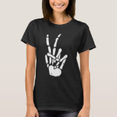 Skeleton Hand Peace Sign Bone T-shirt (Voorkant)