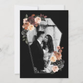 Skeleton Hand Ring Gothic Fall Wedding Save the Da Kaart (Achterkant)