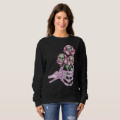 Skeleton Hand Skull Pastel Roses Graphic Valentine Trui (Voorkant volledig)