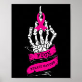Skeleton Hand voor roze grappige borstkanker Aware Poster (Voorkant)