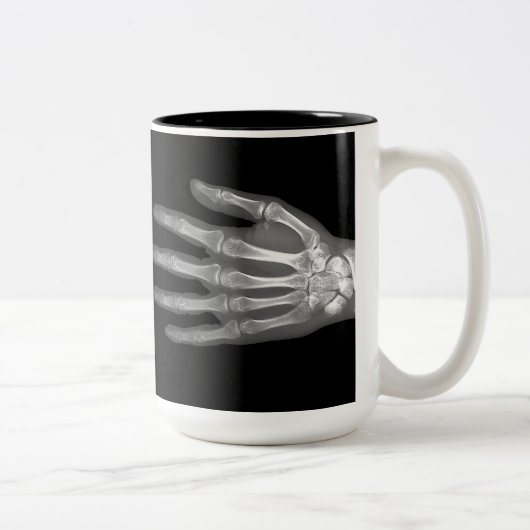 Skeleton Hand X-Ray Tweekleurige Koffiemok (Rechts)