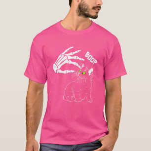 Skeleton-handboei op een kattenkat t-shirt