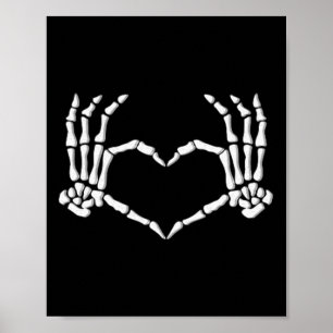 Skeleton Handen Hart Halloween Kostuum Mannen Vrou Poster