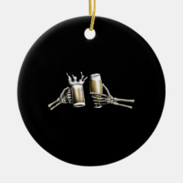 Skeleton Hands Cheering op Keramisch Ornament