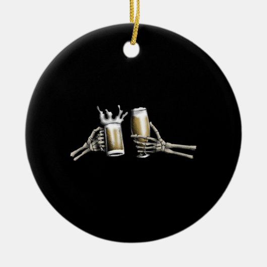 Skeleton Hands Cheering op Keramisch Ornament (Voorkant)