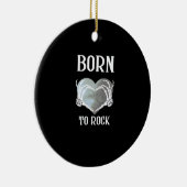 Skeleton Hands Grey Heart Graphic voor Classic Keramisch Ornament (Rechts)