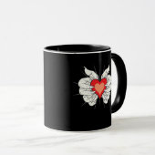 Skeleton Hands Heart Classic Mok (Voorkant rechts)