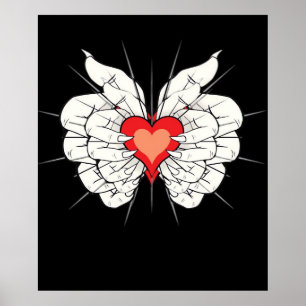 Skeleton Hands Heart Classic Poster