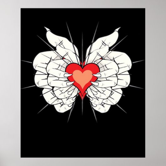 Skeleton Hands Heart Classic Poster (Voorkant)