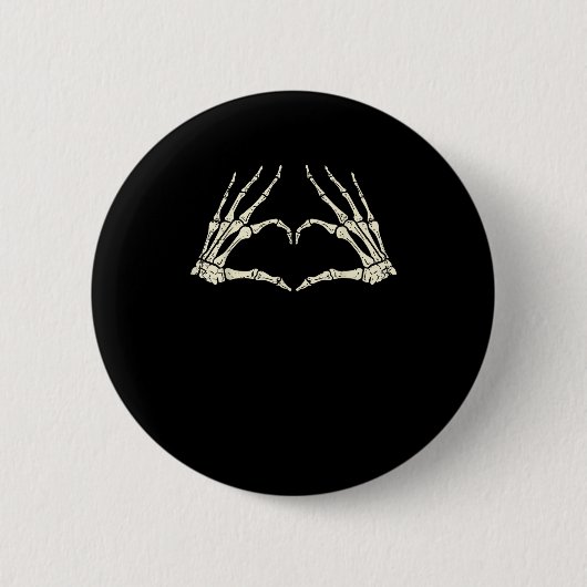 Skeleton Hands Heart Funny Halloween Mannen Vrouwe Ronde Button 5,7 Cm (Voorkant)