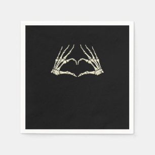 Skeleton Hands Heart Funny Halloween Mannen Vrouwe Servet