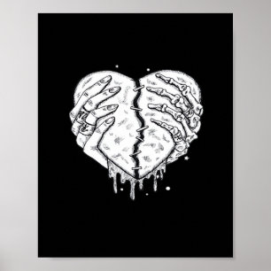 Skeleton Hands Heart – Gothic Heart Classic Poster