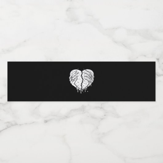 Skeleton Hands Heart – Gothic Heart Classic Waterfles Etiket (Enkel label)