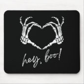Skeleton Hands Heart Hey Boo Funny Halloween Men W Muismat (Voorkant)