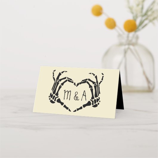 Skeleton Hands Heart Shape Custom Wedding (Achterkant)