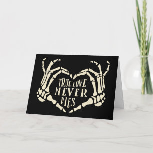 Skeleton Hands Heart Shape Custom Wedding Kaart