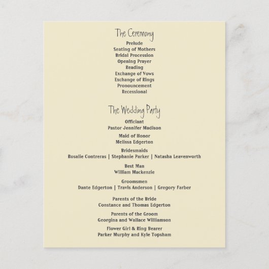 Skeleton Hands Heart Shape Custom Wedding Program (Achterkant)