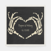 Skeleton Hands Heart Shape Custom Wedding Servet (Voorkant)