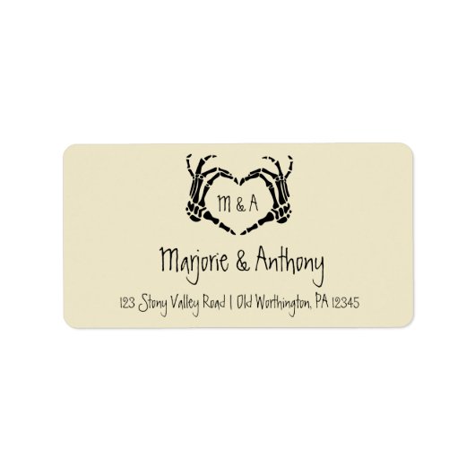 Skeleton Hands Heart Shape Return Address Label (Voorkant)