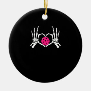 Skeleton Hands Heart Sign Funny Pickle Valentijns Keramisch Ornament
