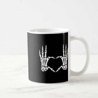 Skeleton Hands Heart Sign Retro Halloween Costuum Koffiemok