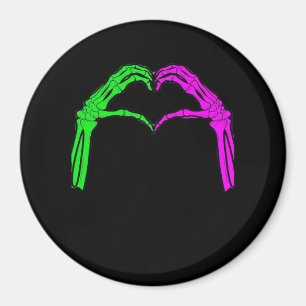 Skeleton Hands Heart Sign Retro Halloween Costuum Magneet