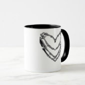 Skeleton Hands Heart Sign Retro Halloween Costuum Mok (Voorkant rechts)