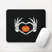 Skeleton Hands Heart Sign Retro Halloween Costuum Muismat (Met muis)