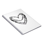 Skeleton Hands Heart Sign Retro Halloween Costuum Notitieboek (Rechterzijde)