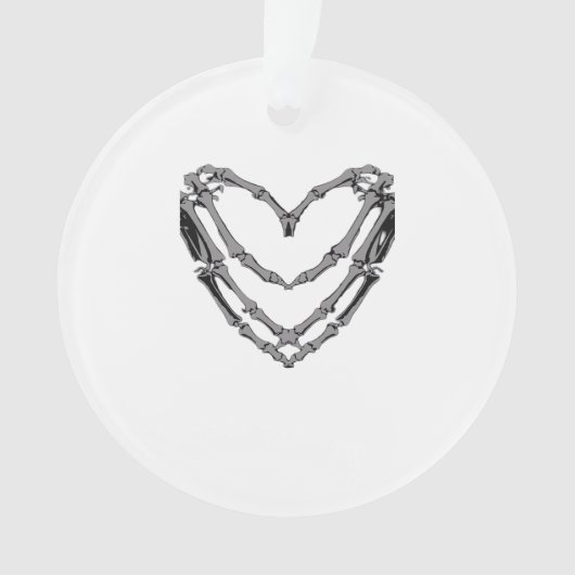 Skeleton Hands Heart Sign Retro Halloween Costuum Ornament (voorkant)