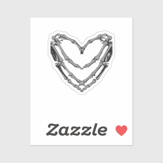 Skeleton Hands Heart Sign Retro Halloween Costuum Sticker (Vel)