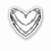 Skeleton Hands Heart Sign Retro Halloween Costuum Sticker (Voorkant)