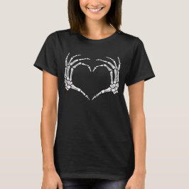 Skeleton Hands Heart Sign Retro Halloween Costuum T-shirt