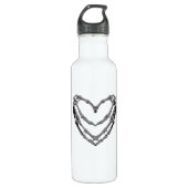 Skeleton Hands Heart Sign Retro Halloween Costuum Waterfles (Voorkant)