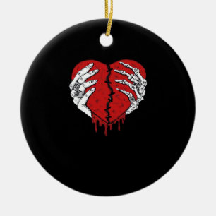 Skeleton Hands Hearts Classic Trending Keramisch Ornament