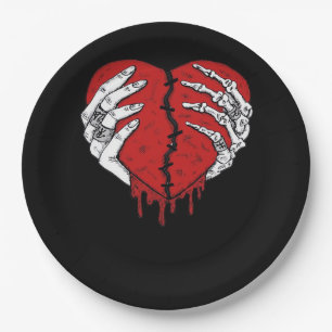 Skeleton Hands Hearts Classic Trending Papieren Bordje