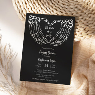 Skeleton Hands Herfst Couples Shower Invitation Kaart