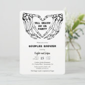 Skeleton Hands Herfst Couples Shower Invitation Kaart (Staand voorkant)