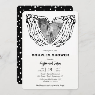 Skeleton Hands Herfst Couples Shower met foto Kaart