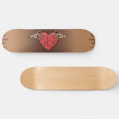 Skeleton Hands Holding Broken Heart Gothic Love Skateboard (Horizontaal)