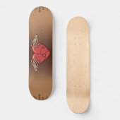 Skeleton Hands Holding Broken Heart Gothic Love Skateboard (Voorkant)
