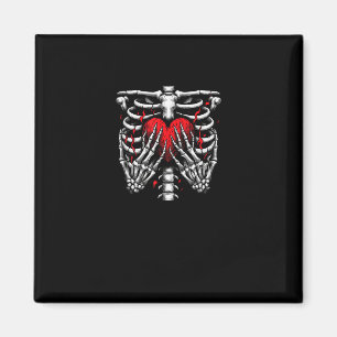 Skeleton Hands Holding Heart Halloween Kostuum Fun Magneet