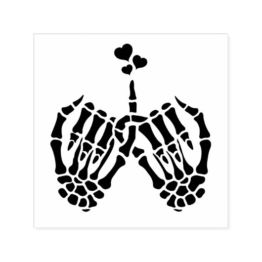 Skeleton Hands Pinky Swear #2 Hearts Afbeelding On Zelfinktende Stempel (Design)