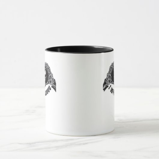 Skeleton Hands Skull, Halloween ontwerp voor backg Mok (Midden)