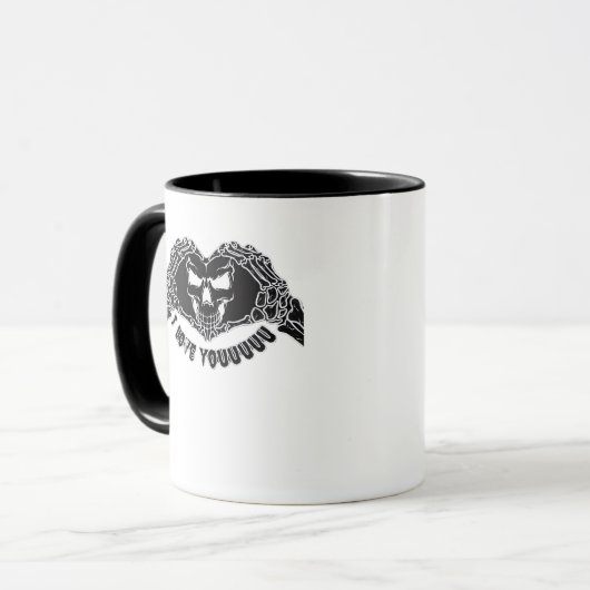 Skeleton Hands Skull, Halloween ontwerp voor backg Mok (Voorkant links)