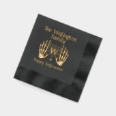 Skeleton Hands Spiderweb Initiaal Naam Halloween # Folie Servetten (Links)