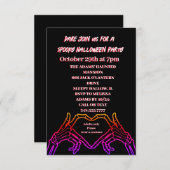 Skeleton hart Halloween feest Uitnodiging (Voorkant / Achterkant)