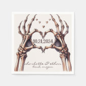Skeleton Hart Hand bruiloft receptie Servet (Voorkant)